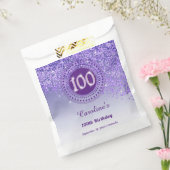 Sachets En Papier Parties scintillant violette chic et cadre pointil (Scellé)