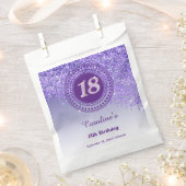 Sachets En Papier Parties scintillant violette chic et cadre pointil (Coupé)