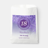 Sachets En Papier Parties scintillant violette chic et cadre pointil (Devant)