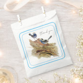 Sachets En Papier Paruline superbe turquoise, Merci (Coupé)