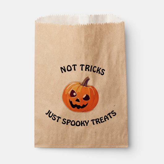 Sachets En Papier Pas de trucs Juste des friandises éffrayantes mign (Devant)