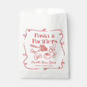 Sachets En Papier Pasta & Pacifiers Hand Drawn Italian Baby Shower (Devant)