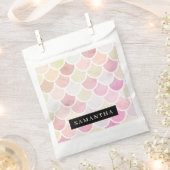 Sachets En Papier Pastel Aquarelle Sirène Motif avec nom (Coupé)