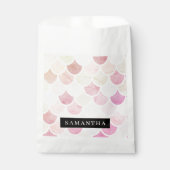 Sachets En Papier Pastel Aquarelle Sirène Motif avec nom (Devant)