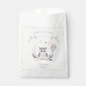 Sachets En Papier Pastel Boho Owl et Balloons Anniversaire (Devant)
