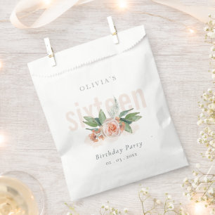 Sachets En Papier Pastel Peach Rose Floral Bund N'importe quel âge