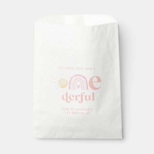 Sachets En Papier Pastel Pink Rainbow Little Miss ONEderful Annivers (Devant)