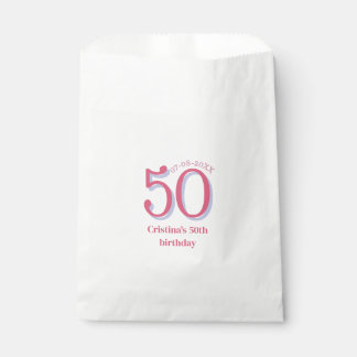 Sachets En Papier PÂTE À PASTEL ROSE 50 anniversaire anniversaire de