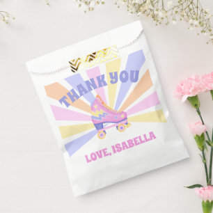 Sachets En Papier Patinage à roulettes rose
