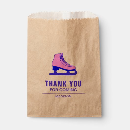 Sachets En Papier Patinage rose Patinage sur glace Anniversaire (Devant)