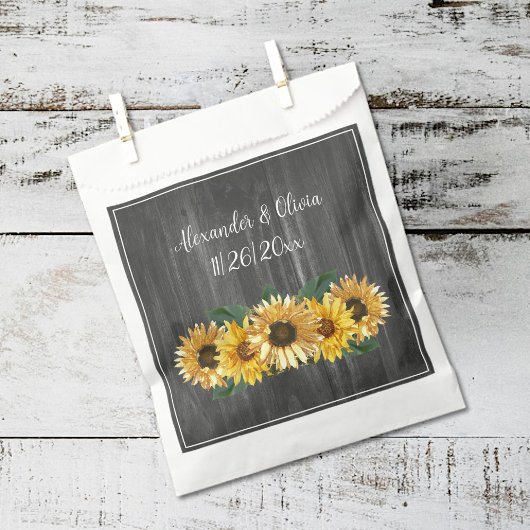 Sachets En Papier Patiné rustique Sunflower Wedding Favor Sac