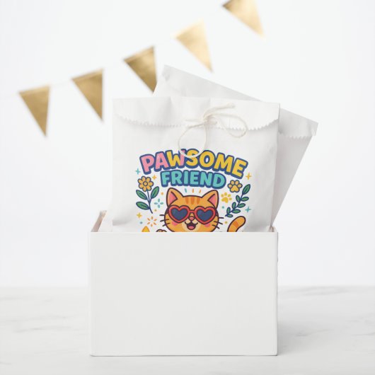 Sachets En Papier Pawsitive Vibes with Pawsome friend Cute Cat Lover (Fête)