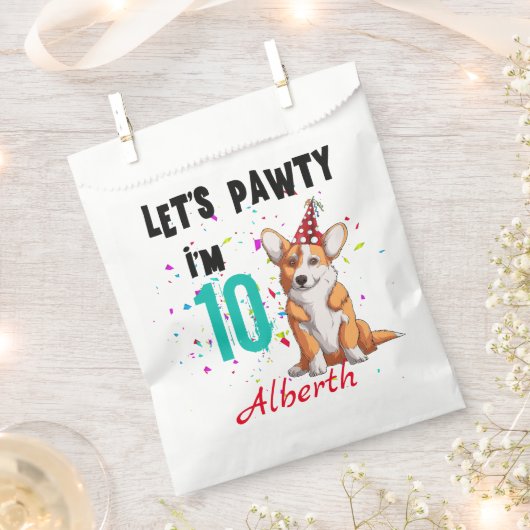 Sachets En Papier Pawty Boy ou Girl Birthday Party Custom (Coupé)