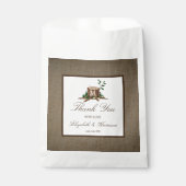 Sachets En Papier Pays Russe Monogramme Arbre et Mariage de Burlap (Devant)