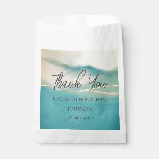 Sachets En Papier Paysage artistique Abstrait Mariage Merci (Devant)