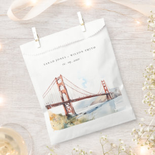 Sachets En Papier Paysage de mariage du pont Golden Gate de San Fran