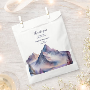 Sachets En Papier Paysage des montagnes couvertes de neige mariage