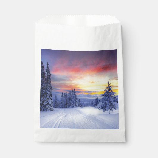 Sachets En Papier Paysage hivernal (Devant)