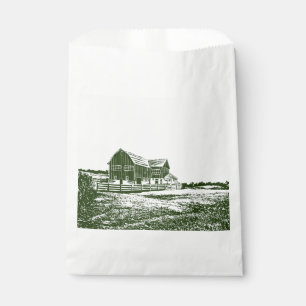 Sachets En Papier Paysage rural maison de ferme de style coupe