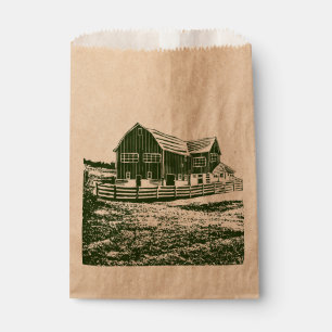 Sachets En Papier Paysage rural maison de ferme de style coupe