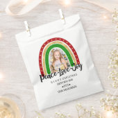 Sachets En Papier Peace Loy Joyeux Noël Rainbow Photo (Coupé)
