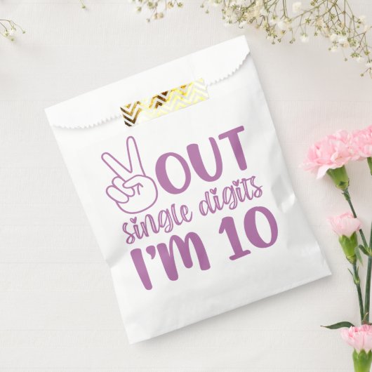 Sachets En Papier Peace Out Chiffres simples J'ai 10 ans ! (Scellé)