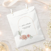 Sachets En Papier Peach Floral Aquarelle Rose or Arch Mariage (Coupé)