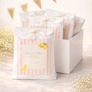 Sachets En Papier Peach Lemon Stripes Bridal Shower Pastel Favor