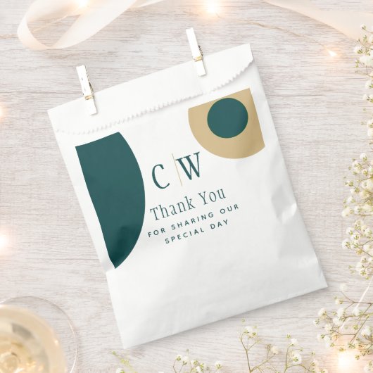 Sachets En Papier Peacock Green Mariage or Merci cadeau Goody (Coupé)