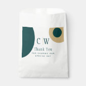 Sachets En Papier Peacock Green Mariage or Merci cadeau Goody (Devant)