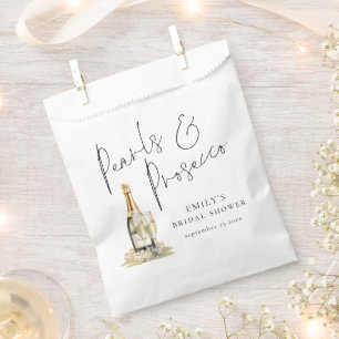 Sachets En Papier Pearles et Prosecco Script moderne Douche nuptiale