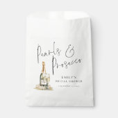 Sachets En Papier Pearles et Prosecco Script moderne Douche nuptiale (Devant)