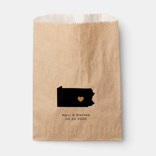 Sachets En Papier Pennsylvanie Mariage Favor Treat Sacks, Cadeaux (Devant)