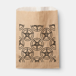 Sachets En Papier pentagramme baphomet blanc halloween