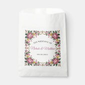 Sachets En Papier Peonies roses Rococo Frame Mariage Faveur (Devant)