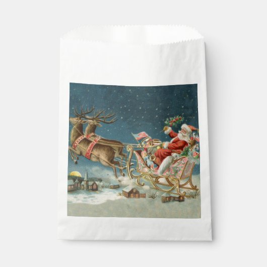 Sachets En Papier Père Noël Antique Sleigh Reindeer (Devant)