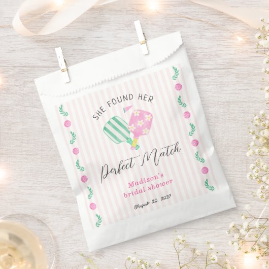 Sachets En Papier Perfect Match Pickleball Bridal Shower Welcome (Coupé)