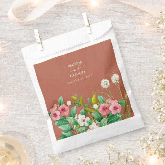 Sachets En Papier Périwinkle Burnt Orange Terracotta Mariage (Coupé)