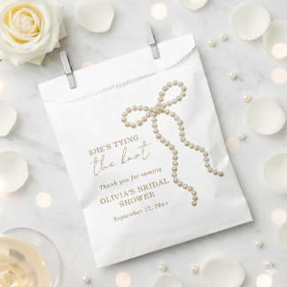 Sachets En Papier Perle Chic Elle Noue le Nœud Papillon Cadeau de Fê