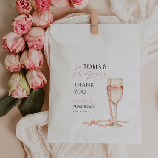 Sachets En Papier Perles & Prosecco Blush Fête des mariées rose Favo