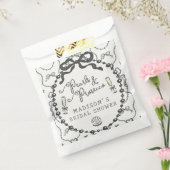 Sachets En Papier Perles & Prosecco Coquette noire à nœud Mariage (Scellé)