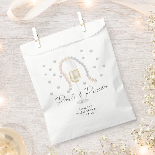 Sachets En Papier Perles & Prosecco - douche nuptiale (Coupé)
