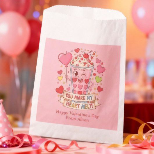 Sachets En Papier Personalized Cute Milkshake Classroom Valentine