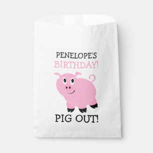 Sachets En Papier Personnalisé C'est une fête Pig Out Anniversaire f