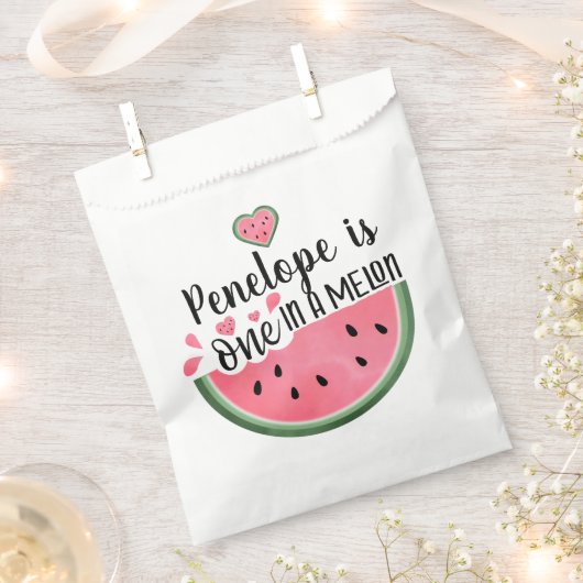 Sachets En Papier Personnalisé Dans Un Melon Anniversaire (Coupé)