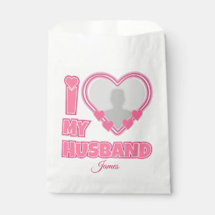 Sachets En Papier Personnalisé I Love My Husband - Ajouter Photo & N