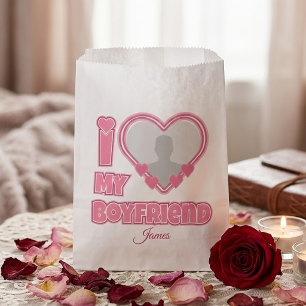 Sachets En Papier Personnalisé J'aime mon petit ami – Ajouter une ph