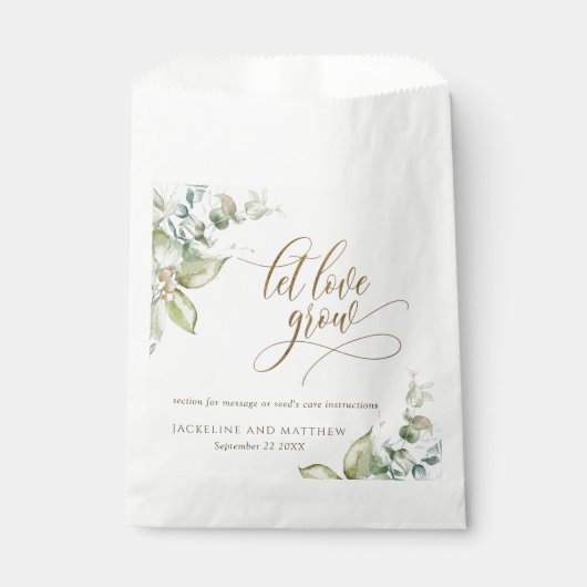 Sachets En Papier Personnalisé, Laisser L'Amour Croître, Les Graines (Devant)