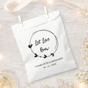 Sachets En Papier Personnalisé Laissez l'amour grandir Mariage