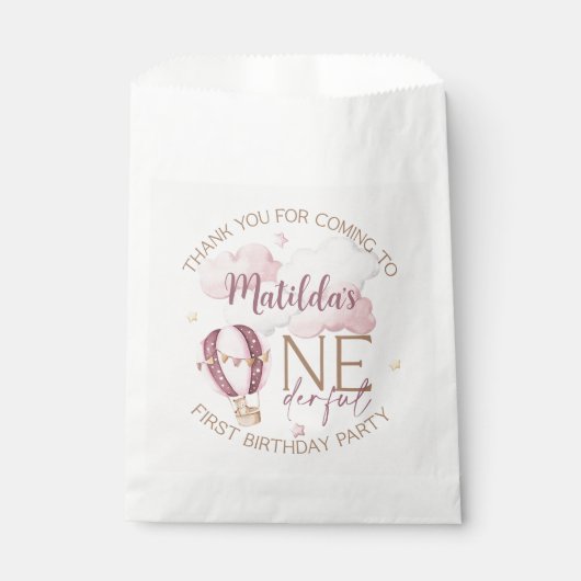 Sachets En Papier Personnalisé ONEderful First Birthday Favoriser le (Devant)